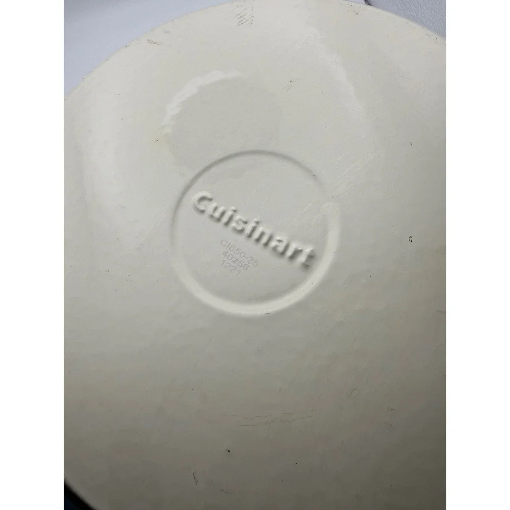 Cuisinart 5 Qt Enameled Cast Iron Round Dutch Oven Casserole Off White CI650-25